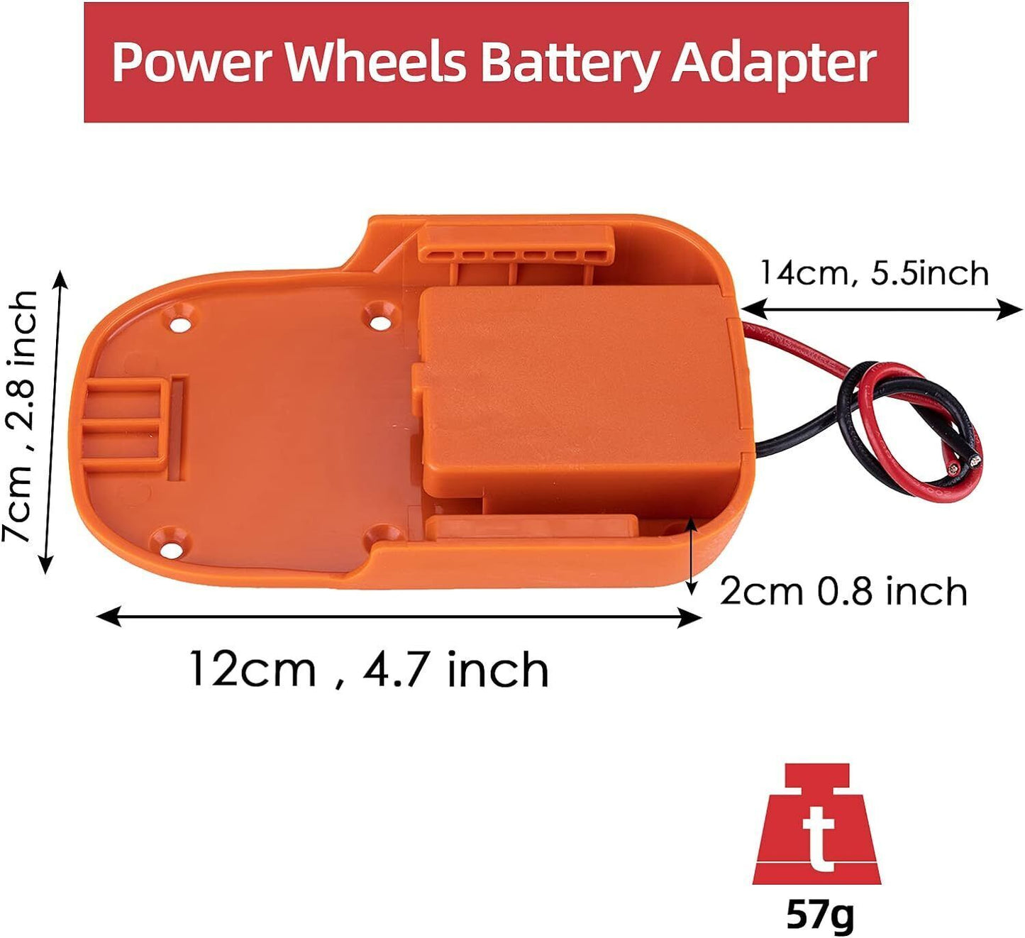 For Power Wheels Adapter for Ridgid 18V Battery Converter Kit with Fuse and Wire Harness Connector 12AWG Wire for DIY Rc Toys and Ride On Truck