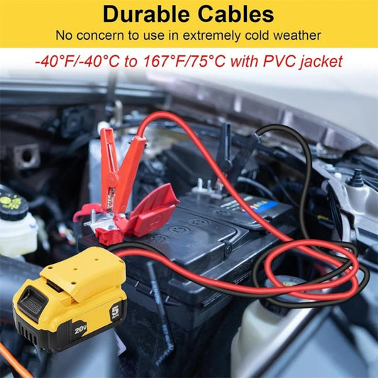 12AWG Jump Starter Adapter For Dewalt 20v 6FT Jumper Cable Car Battery Charger
