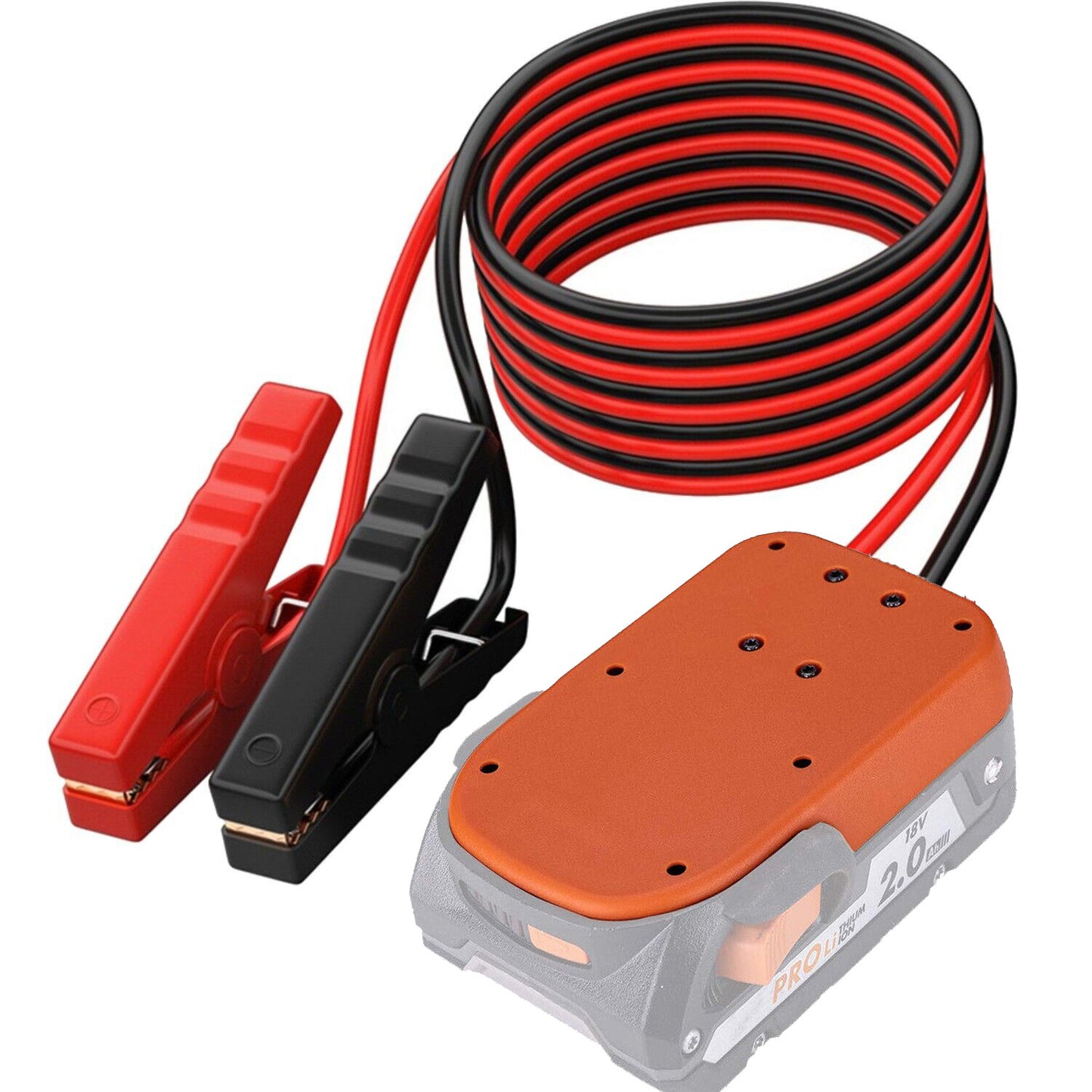Jumper Cables with Adapter for Ridgid 18V Battery 6FT 12AWG Jumper Starter Automotive Booster Cables Power for Car Jump Starting Using Tool