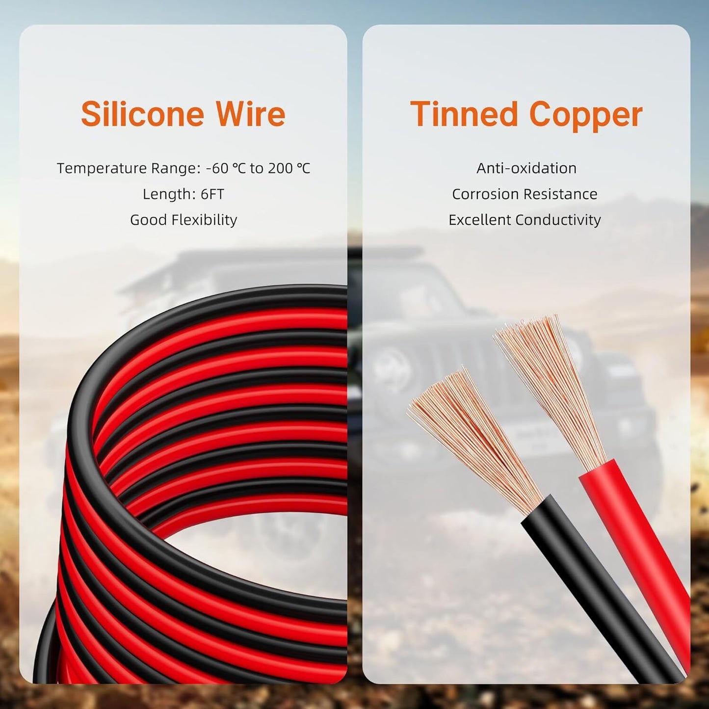 Jumper Cables with Adapter for Ridgid 18V Battery 6FT 12AWG Jumper Starter Automotive Booster Cables Power for Car Jump Starting Using Tool