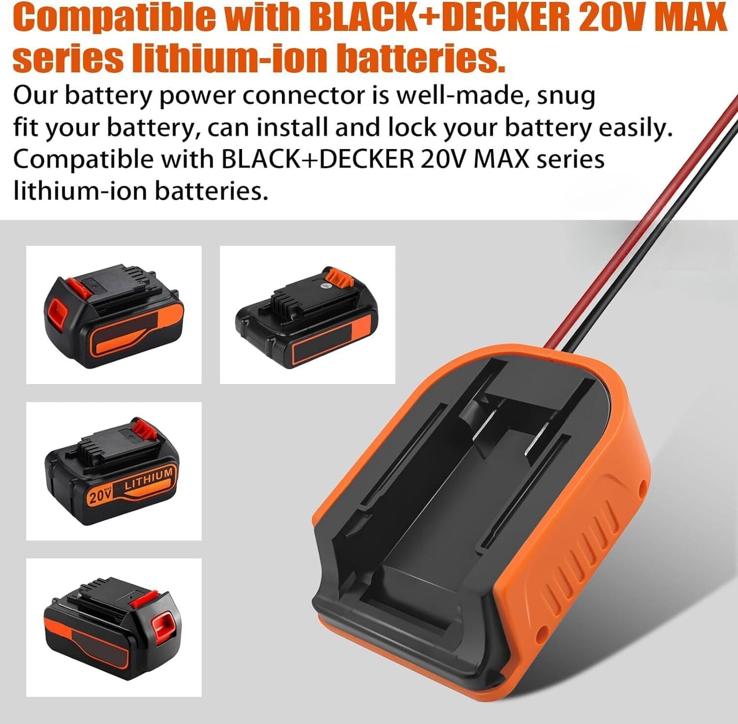300W Power Inverter for Black & Decker Battery DC 20V to AC 120V Power Station