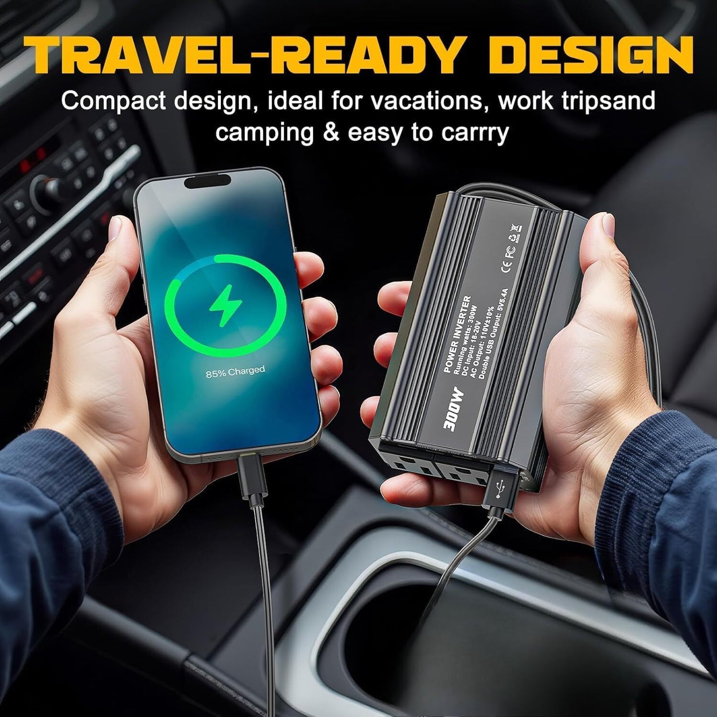 300W Power Inverter for Black & Decker Battery DC 20V to AC 120V Power Station