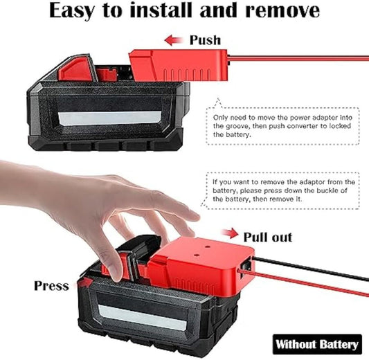 18V to 12V Step Down Converter Aadpter for Milwaukee 18V Battery Voltage Converter DC Voltage Regulator 15A 180W Automatic Buck Converter Power Wheels Aadpter for DIY RC Car Toys