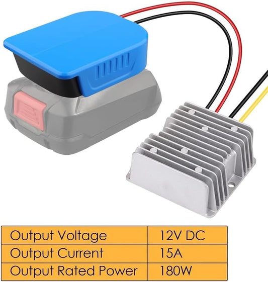 18V to 12V Step Down Converter Aadpter for Bosch 18V PBA Series Battery Voltage Converter DC Voltage Regulator 15A 180W Automatic Buck Converter Power Wheels Aadpter for DIY RC Car Toys