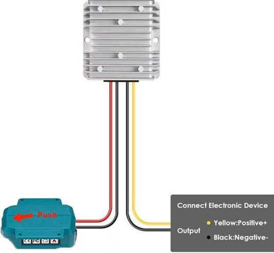 18V to 12V Step Down Converter Aadpter for Makita 18V Battery Voltage Converter DC Voltage Regulator 15A 180W Automatic Buck Converter Power Wheels Aadpter for DIY RC Car Toys