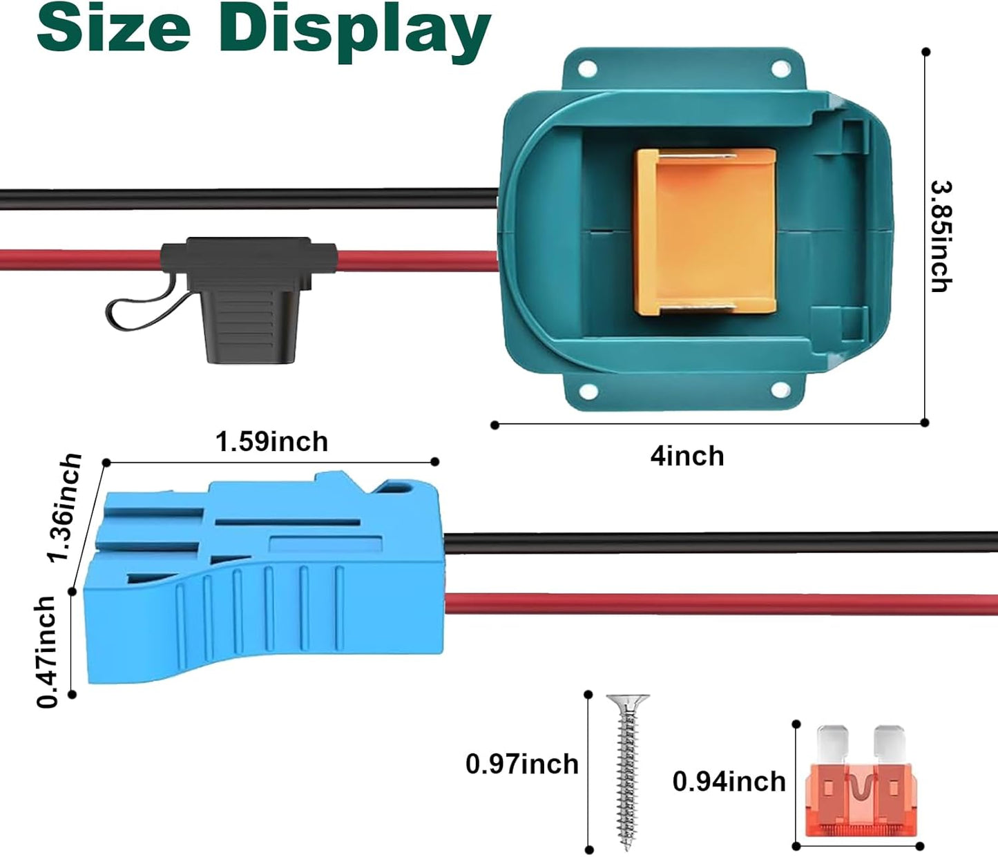 For Power Wheels Adapter for Makita 18V Battery Converter Kit with Fuse and Wire Harness Connector 12AWG Wire for Peg-Perego DIY Rc Toys and Ride On Truck