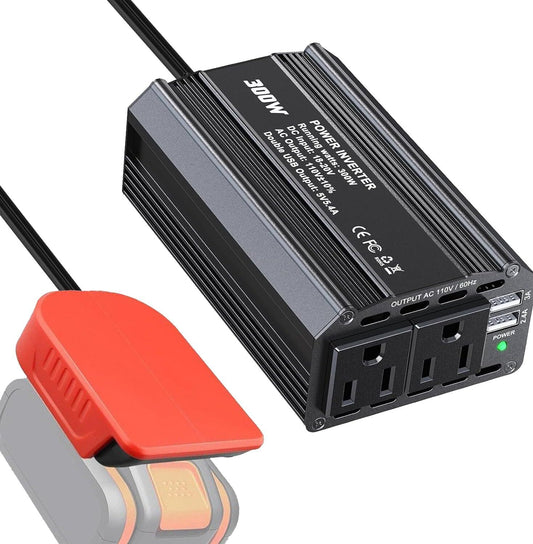 300W Power Inverter for Worx 20V 4PIN Battery DC 20V to AC 120V Power Station