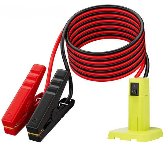 Jumper Cables with Adapter for Ryobi 18V Battery 6FT 12AWG Jumper Starter Automotive Booster Cables Power for Car Jump Starting Using Tool