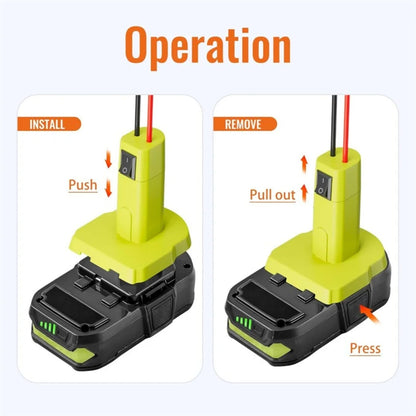 Jumper Cables with Adapter for Ryobi 18V Battery 6FT 12AWG Jumper Starter Automotive Booster Cables Power for Car Jump Starting Using Tool