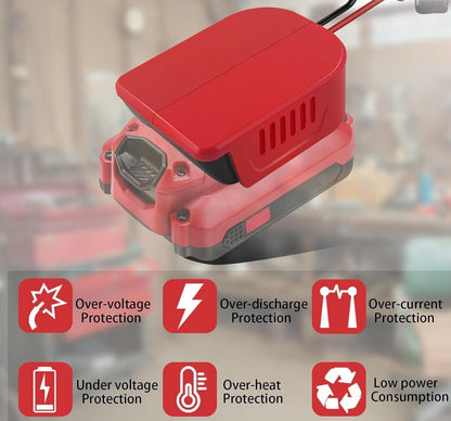300W Power Inverter for Craftsman DC 20V to AC 110V 120V Portable Power Station with 2 AC Outlet & 2 USB Ports for Car, Vehicles, Laptop, Computer, Phone, String Light, Fan