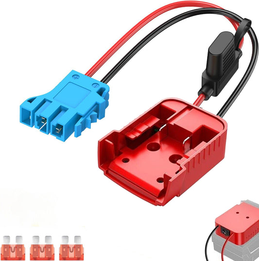 For Power Wheels Adapter for Milwaukee 18V Battery Converter Kit with Fuse and Wire Harness Connector 12AWG Wire for Peg-Perego DIY Rc Toys and Ride On Truck