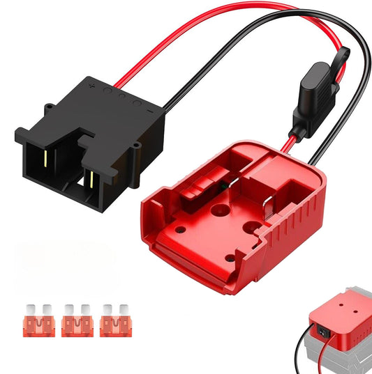 For Power Wheels Adapter for Milwaukee 18V Battery Converter Kit with Fuse and Wire Harness Connector 12AWG Wire for Fisher-Price DIY Rc Toys and Ride On Truck