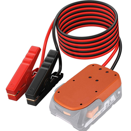 Jumper Cables with Adapter for Ridgid 18V Battery 6FT 12AWG Jumper Starter Automotive Booster Cables Power for Car Jump Starting Using Tool