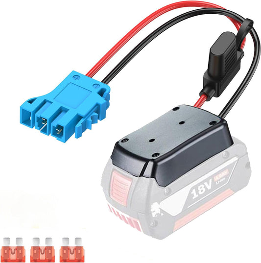 For Power Wheels Adapter for Bosch 18V GBA Battery Converter Kit with Fuse and Wire Harness Connector 12AWG Wire for Peg-Perego DIY Rc Toys and Ride On Truck