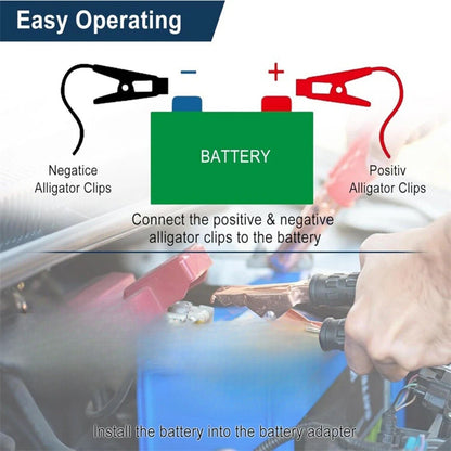 Jumper Cables with Adapter for Worx 20V 6pin Battery 6FT 12AWG Jumper Starter Automotive Booster Cables Power for Car Jump Starting Using Tool