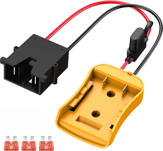For Power Wheels Adapter for Dewalt 20V Battery Converter Kit with Fuse and Wire Harness Connector 12AWG Wire for Fisher-Price DIY Rc Toys and Ride On Truck