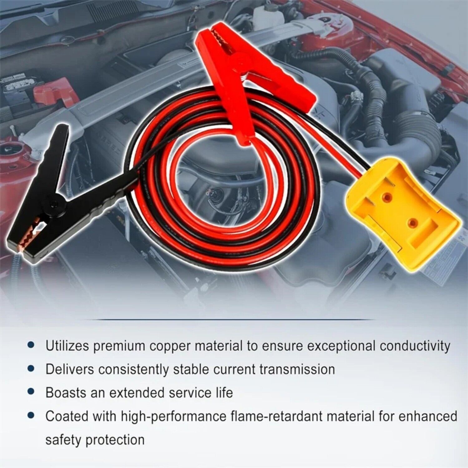 12AWG Jump Starter Adapter For Dewalt 20v 6FT Jumper Cable Car Battery Charger