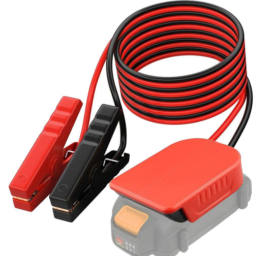 Jumper Cables with Adapter for Worx 20V 6pin Battery 6FT 12AWG Jumper Starter Automotive Booster Cables Power for Car Jump Starting Using Tool