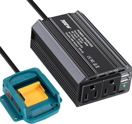 300W Power Inverter for Makita Battery DC 18V to AC 120V Portable Power Station