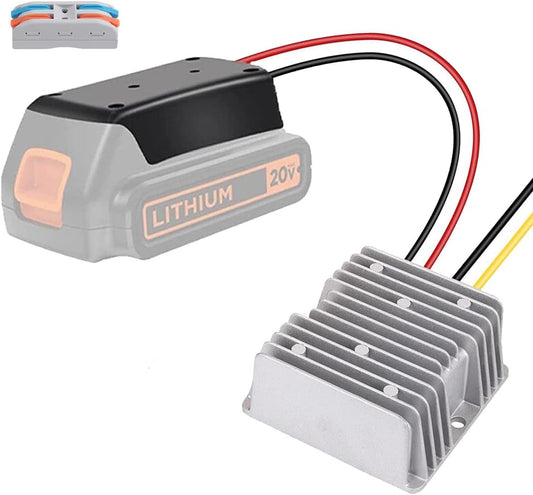 20V to 12V Step Down Converter Aadpter for Black & Decker 20V Battery Voltage Converter DC Voltage Regulator 15A  180W Automatic Buck Converter Power Wheels Aadpter for DIY RC Car Toys