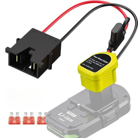 For Power Wheels Adapter for Ryobi 18V Battery Converter Kit with Fuse and Wire Harness Connector 12AWG Wire for Fisher-Price DIY Rc Toys and Ride On Truck
